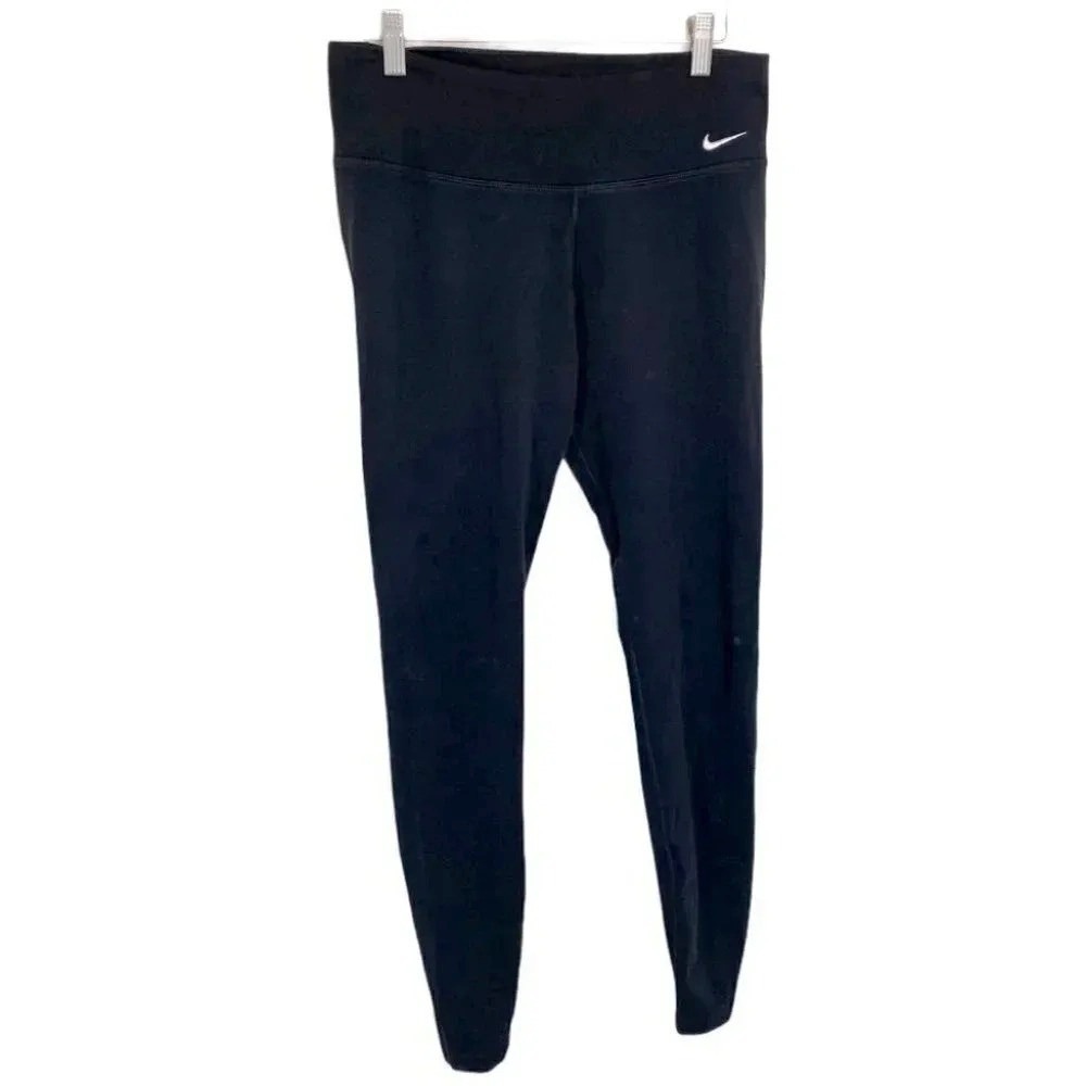 Nike Dri-FIT Womens Black High Waisted Cotton Blend Athletic‎ Leggings Size M